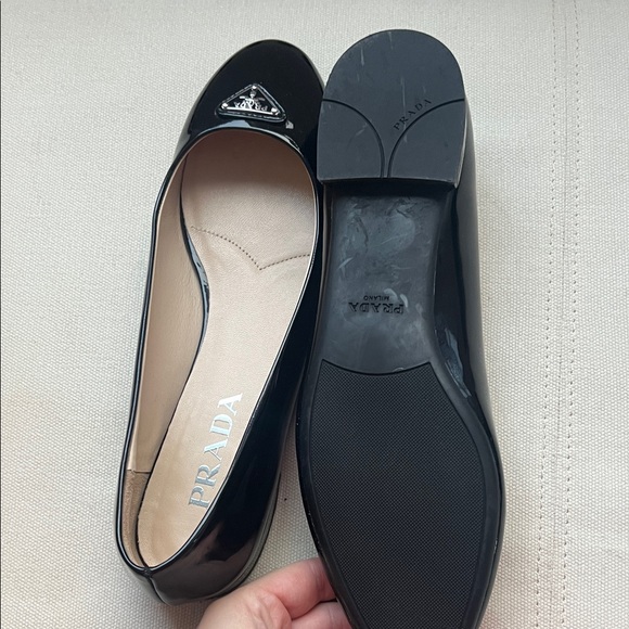 Prada Glossy Black Women's Ballet Flats - Picture 3 of 3